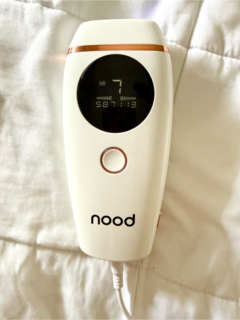 nood Flasher 2.0 White & Rose Gold Handheld IPL Hair Removal Device